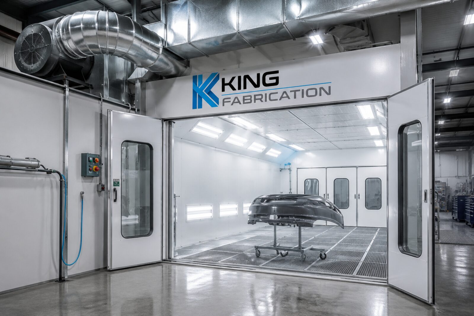 Spray booth ventilation system fabricated by King Fabrication